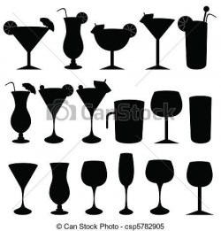Clipart Vector of Alcoholic drinks and glasses - Alcoholic ...