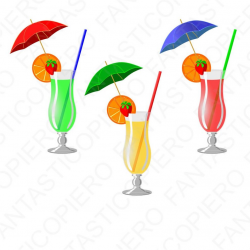 Cocktail green yellow red clipart JPG files and PNG files, drinks night out  transparent background.
