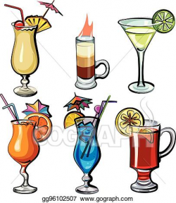 EPS Vector - Alcohol cocktails illustration. Stock Clipart ...