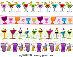 Clipart - Cocktails borders. Stock Illustration gg55085748 ...