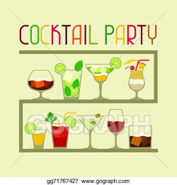 Vector Illustration - Party invitation with alcohol drinks ...