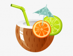 Tropical Clipart Coconut Cocktail - Coconut Drink Clipart ...