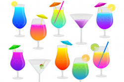 Cocktails Clipart Illustration Set By Doodle Art ...
