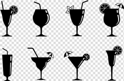 Eight martini glasses illustration, Cocktail Juice Non ...