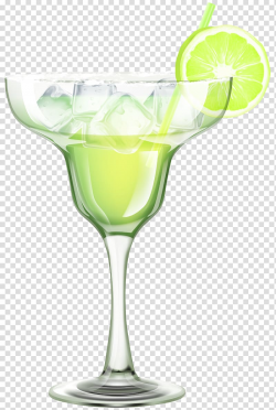 Martini glass with green liquid illustration, Margarita ...
