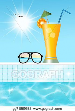 Stock Illustration - Cocktail in the pool. Clipart ...