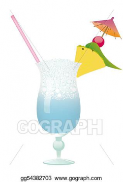 Drawing - Cocktail swimming pool - pineapple and cherry ...