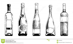 wine-bottle champagne bottles-ink-hand-draw #Style | дневник ...