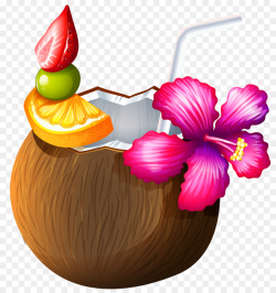 Coconut Cartoon clipart - Cocktail, Margarita, Juice ...