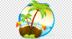 Coconut Tree Cartoon clipart - Coconut, Illustration, Leaf ...