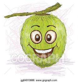 Vector Illustration - Happy coconut fruit. EPS Clipart ...