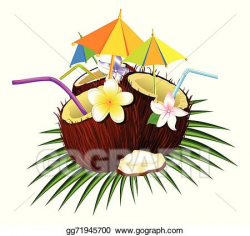 Vector Art - Coconut cocktail. EPS clipart gg71945700 - GoGraph