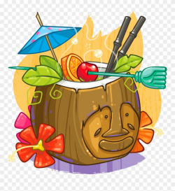 Coconut Clipart Tiki - Coconut Cocktail Png Transparent Png ...