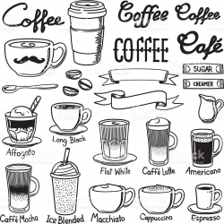 A set of coffee related icon set. Every icon is grouped ...
