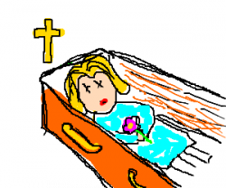 Dead woman in a coffin - Clip Art Library