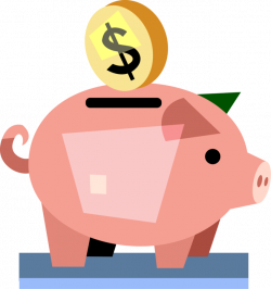 Piggy Bank Teaches Thrift and Savings - Vector Image