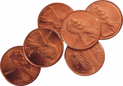 One Cent Coins | Isolated Stock Photo by noBACKS.com