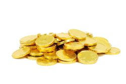 Chocolate coin Gold coin Christmas - Pile of gold coins png ...