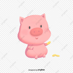 Cute Pink Piggy Coin Element, Animal, Lovely, Piglet PNG ...