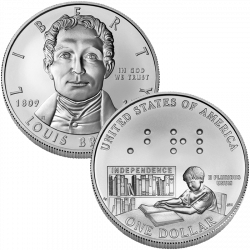 2009-P Louis Braille Bicentennial Uncirculated Silver Dollar info ...
