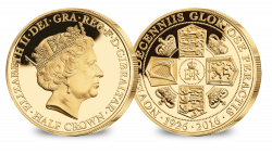 Her Majesty's 90th Birthday Portrait Gold layered Half Crown - HM ...
