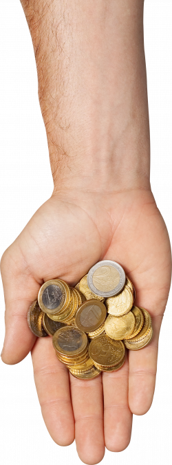 Hand Holding Money Coins | Isolated Stock Photo by noBACKS.com