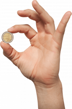 Hand Holding Euro Coin transparent PNG - StickPNG