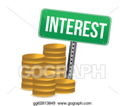 Vector Art - Coins and interest green sign. EPS clipart ...