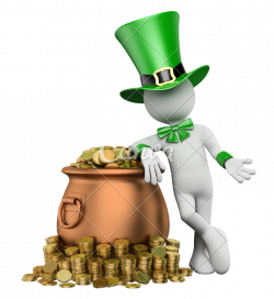 3D Leprechaun with Pot with Gold - Photos by Canva