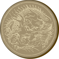 OnlineLabels Clip Art - Old Dragon Coin