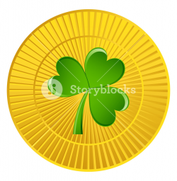 Retro Shamrock Gold Coin Royalty-Free Stock Image ...