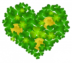 St Patricks Shamrock Heart with Coins PNG Clipart | Gallery ...
