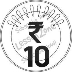 5 Rupee Coin Clipart Black And White