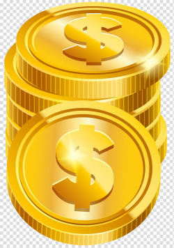 Gold dollar coin illustration, Coin Money, Coins transparent ...