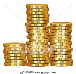 Drawing - Stack of gold coins. Clipart Drawing gg61050599 ...