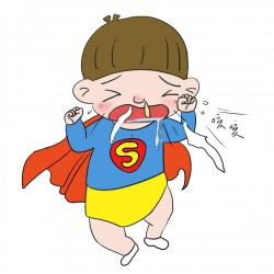 Cough Disease Child Common cold - Cartoon sick baby Superman with ...