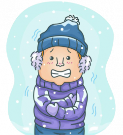 Shivering Common cold Chills Clip art - A person shaking in a snowy ...