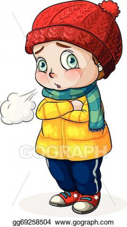 Vector Art - A caucasian baby feeling cold. Clipart Drawing ...
