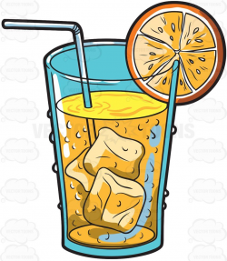 A cold orange juice drink #cartoon #clipart #vector ...