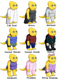 Alphys Outfits by spoonybard13 on DeviantArt