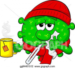 Vector Illustration - Cold virus is sick. EPS Clipart ...