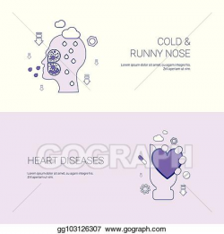 Vector Stock - Cold runny nose and heart diseases concept ...