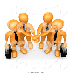 Clip Art of a Team of Four Orange Business People Carrying ...