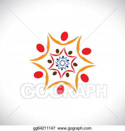 Vector Clipart - Colorful abstract illustration of people ...