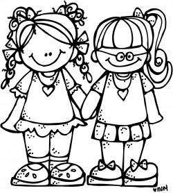Two Friends PNG Black And White Transparent Two Friends Black And ...
