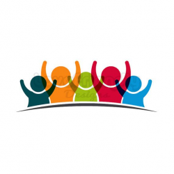 Team five people logo clipart. Concept of group of people ...