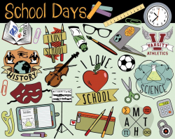 School Clipart, back to school clipart, school clip art, school doodles,  autumn clipart, teacher clipart, printable school, college clipart