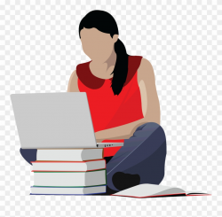 Studying Girl Clip Art - College Student Clipart - Png ...