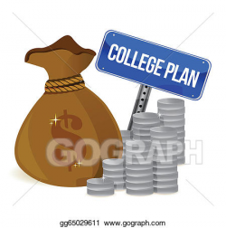 EPS Vector - Money bags college plan sign . Stock Clipart ...