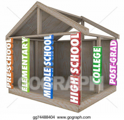Clipart - School grades levels strong foundation education ...